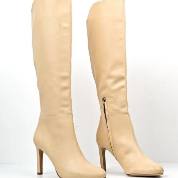 NEW- Sam Edelman Women's SHAUNA Off White Knee High Boots in Eggshell / Cream - Picture 4 of 17